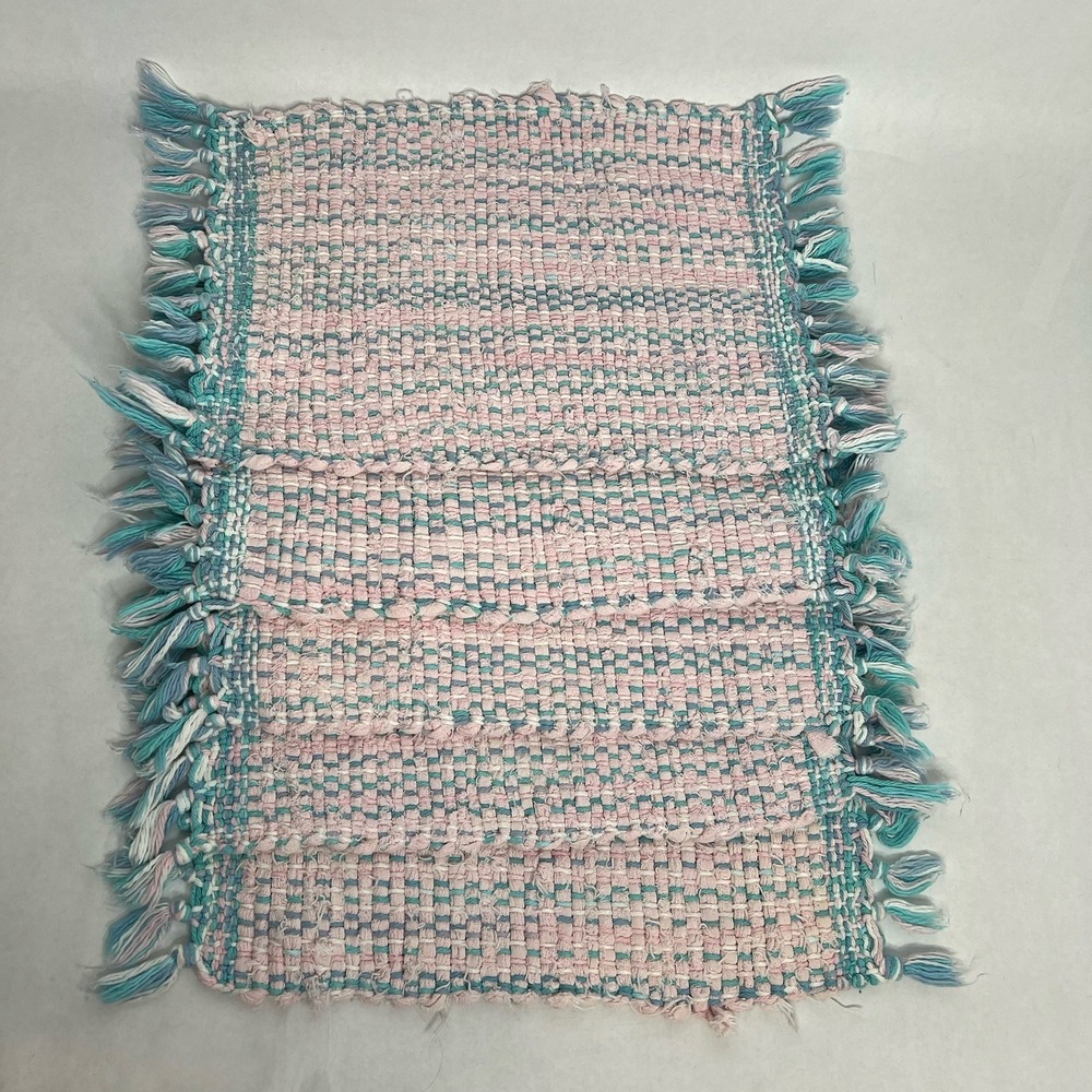 Woven placemats 11x15 set of 5 rattan straw‎ jute wicker Boho Pink Pastel
